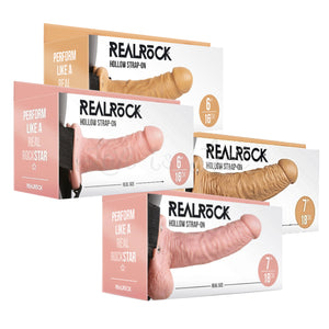 Shots RealRock Realistic Hollow Strap-On 6 Inch or 7 Inch with or without balls Strap-Ons & Harnesses - Hollow Strap-Ons Buy in Singapore LoveisLove U4Ria