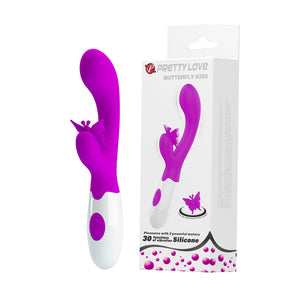 Pretty Love Butterfly Kiss Silicone Rabbit Vibrator Pink Vibrators - Rabbit Vibrators Buy Sex Toys in Singapore LoveisLove U4Ria