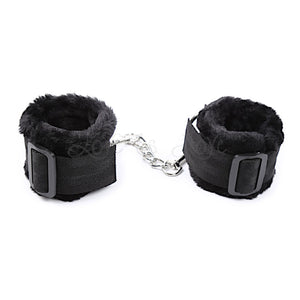 Adjustable Furry Wrist Cuffs with Removable Chain