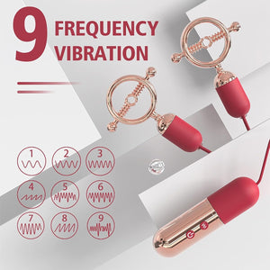 Adjustable Nipple Vibrator Clamps with Wired-Control Red Nipple Toys - Nipple Vibrators Buy Sex Toys in Singapore LoveisLove U4Ria