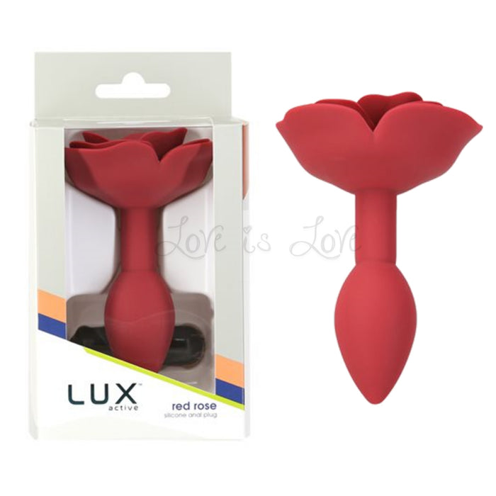 BMS Lux Active Red Rose Silicone Butt Plug (Included PowerBullet )