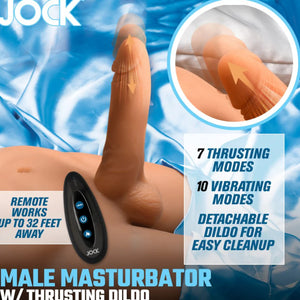 Curve Novelties Jock Male Masturbator with Thrusting and Vibrating Posable 7 Inch Dildo Buy in Singapore LoveisLove U4Ria 