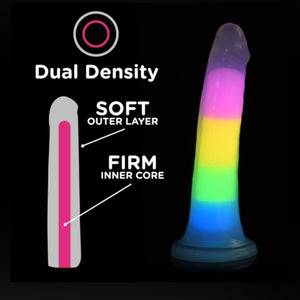 Curve Novelties Lollicock 7 Inch Glow in the Dark Suction Cup Silicone Dildo Rainbow Buy in Singapore LoveisLove U4Ria 