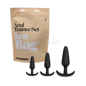 Doc Johnson In A Bag Anal Trainer 3-Piece Set Silicone Black Buy in Singapore LoveisLove U4Ria