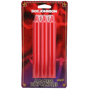 Doc Johnson Japanese Drip Lower Temperatures Candles 3-Pc Pack Multi-Colored or Red