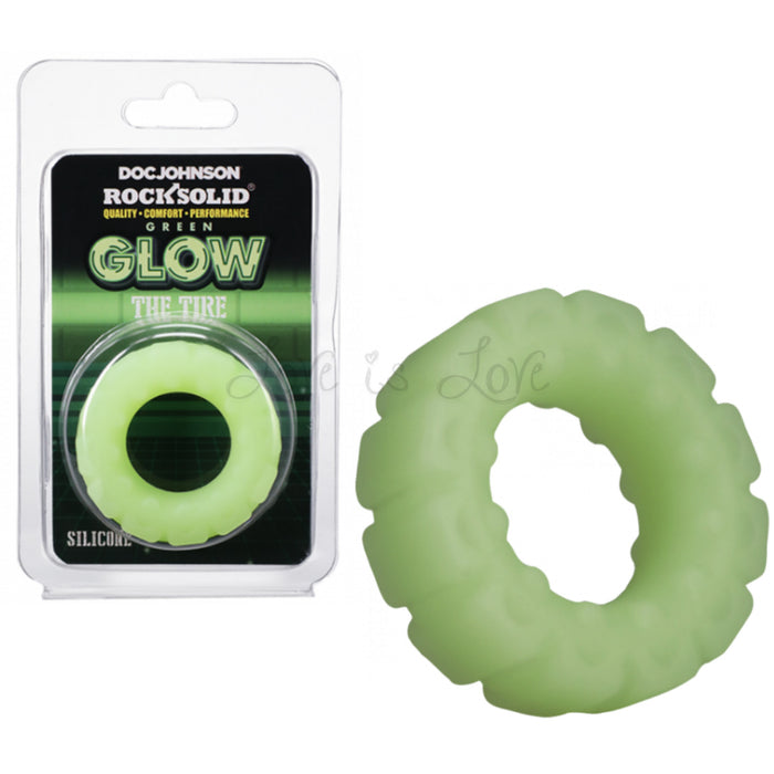 Doc Johnson Rock Solid The Tire Glow in the Dark Cock Ring Green