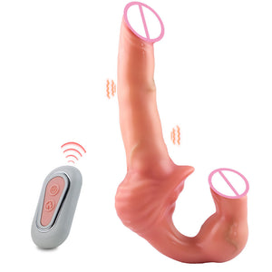 Dual Desires Triple Stimulation Realistic Vibrating Strapless Strap-on Dildo With Belt Strap-Ons & Harnesses - Strapless Strap-on Buy Sex Toys in Singapore LoveisLove U4Ria