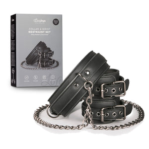 Easytoys Leather Collar With Handcuffs Black Buy in Singapore LoveisLove U4Ria