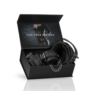 Easytoys Leather Collar With Handcuffs Black Buy in Singapore LoveisLove U4Ria 