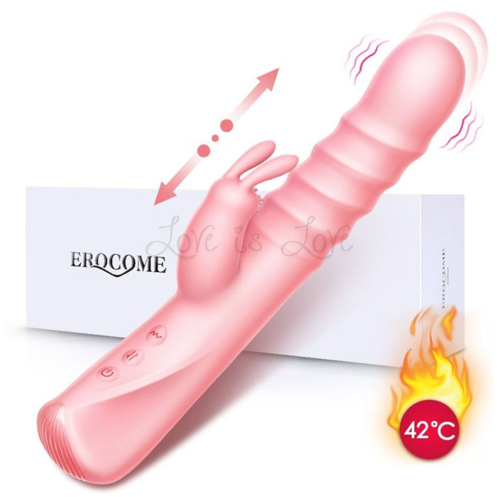 Erocome Columba Thrusting Heating Rabbit Vibrator Pink (Best Seller)