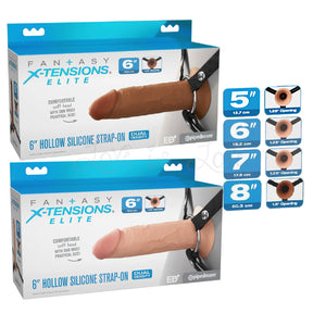 Fantasy X-Tensions Elite Hollow Silicone Strap-On 5 Inch or 6 Inch or 7 Inch or 8 Light or Brown Hollow Strap-Ons Buy Sex Toys in Singapore LoveisLove U4Ria