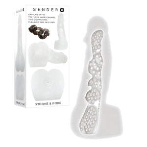 Gender X  Stroke & Poke Rear Entry See-Thru Stroker Clear With Vibrating Cock Ring Buy in Singapore LoveisLove U4Ria 