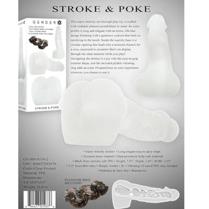 Gender X  Stroke & Poke Rear Entry See-Thru Stroker Clear With Vibrating Cock Ring Buy in Singapore LoveisLove U4Ria 