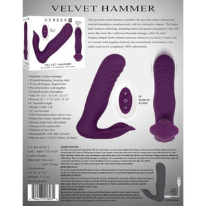 Gender X Velvet Hammer Dual Stimulator Purple Buy in Singapore LoveisLove U4Ria 