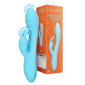 Shots LoveLine Ribbed Ultra Soft Silicone Rabbit Vibrator Glacial Blue Vibrators - Rabbit Vibrators Buy Sex Toys in Singapore LoveisLove U4Ria
