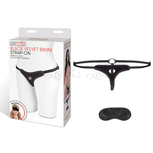 Lux Fetish Black Velvet Bikini Strap-On Harness Buy in Singapore LoveisLove U4Ria