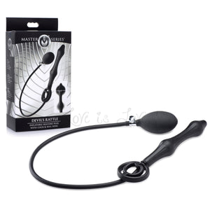 Master Series Devils Rattle Inflatable Silicone Anal Plug With Cock And Ball Ring Buy in Singapore LoveisLove U4Ria