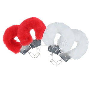 Shots Ouch! Classic Fluffy Handcuffs Red or White