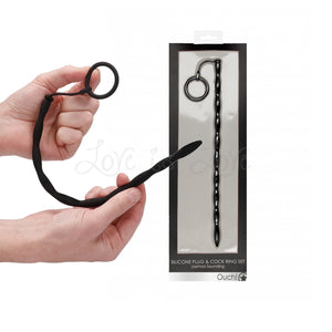 Shots Ouch! Urethral Sounding Silicone Plug & Cock Ring Set Full Length 30 CM For Him - Urethral Sounds/Penis Plugs Buy Sex Toys in Singapore LoveisLove U4Ria