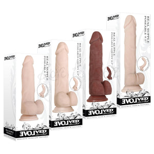 Evolved Real Supple Poseable Suction Cup Dildo With Balls Beige or Brown Buy in Singapore LoveisLove U4Ria