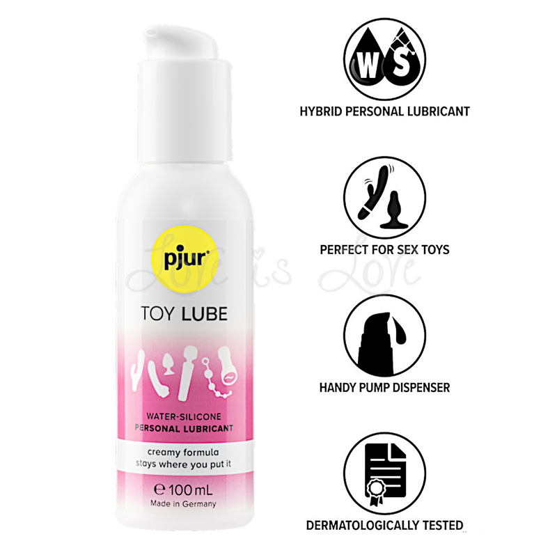 Pjur Toy Lube Hybrid Water-Silicone Personal Lubricant Creamy Formula Love is Love Pjur Toy Lube Hybrid Water-Silicone Personal Lubricant Creamy Formula Love is Love