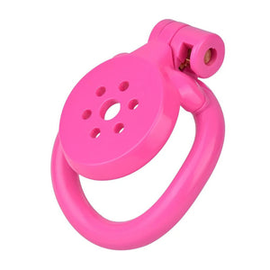 Resin 3D Printed Flat Chastity Cage #216 4 Rings Pink