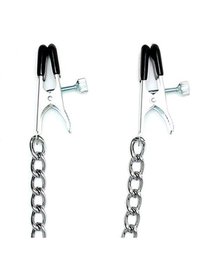 Rimba Large Metal Adjustable Nipple Clamps with Chain Silver RIM 7843 Buy in Singapore LoveisLove U4Ria 