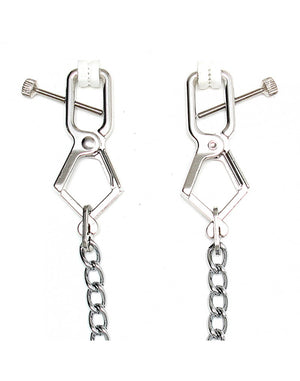 Rimba Metal Adjustable Butterfly Nipple Clamps with Chain Silver RIM 7832 Buy in Singapore LoveisLove U4Ria 