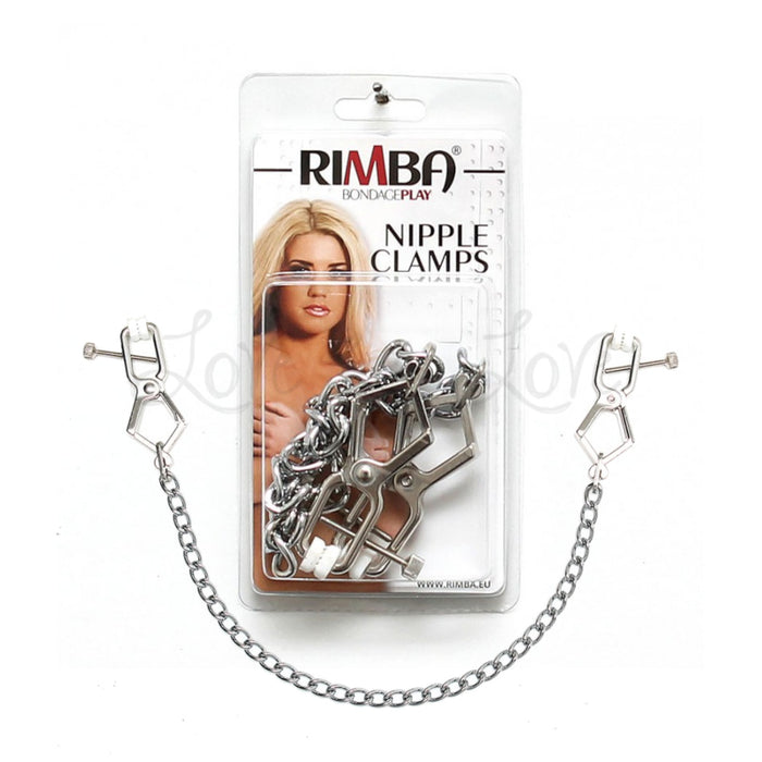 Rimba Metal Adjustable Butterfly Nipple Clamps with Chain Silver RIM 7832