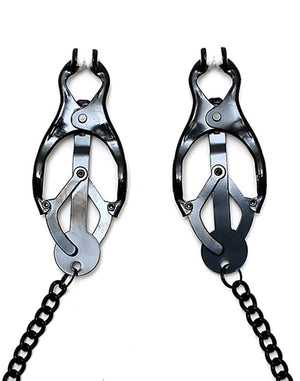 Rimba Metal Butterfly Nipple Clamps with Chain Black or Silver RIM 8168/7675 Buy in Singapore LoveisLove U4Ria 