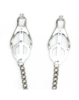 Rimba Metal Butterfly Nipple Clamps with Chain Black or Silver RIM 8168/7675 Buy in Singapore LoveisLove U4Ria 