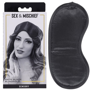 Sex & Mischief Satin Black Blindfold (New Packaging Edition) Bondage - Blindfolds & Masks Buy Sex Toys in Singapore LoveisLove U4Ria