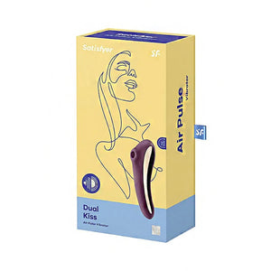 Satisfyer Dual Kiss Insertable + Clitoral Air Pulse Vibrator Wine Red or Black Buy in Singapore LoveisLove U4Ria