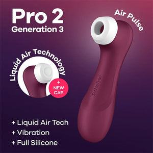 Satisfyer Pro 2 Generation 3 Liquid Air Technology Wine Red or Lilac [Authorized Retailer]