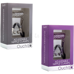 Shots Ouch! Adjustable Nipple Clamps Black or Purple Buy in Singapore LoveisLove U4Ria