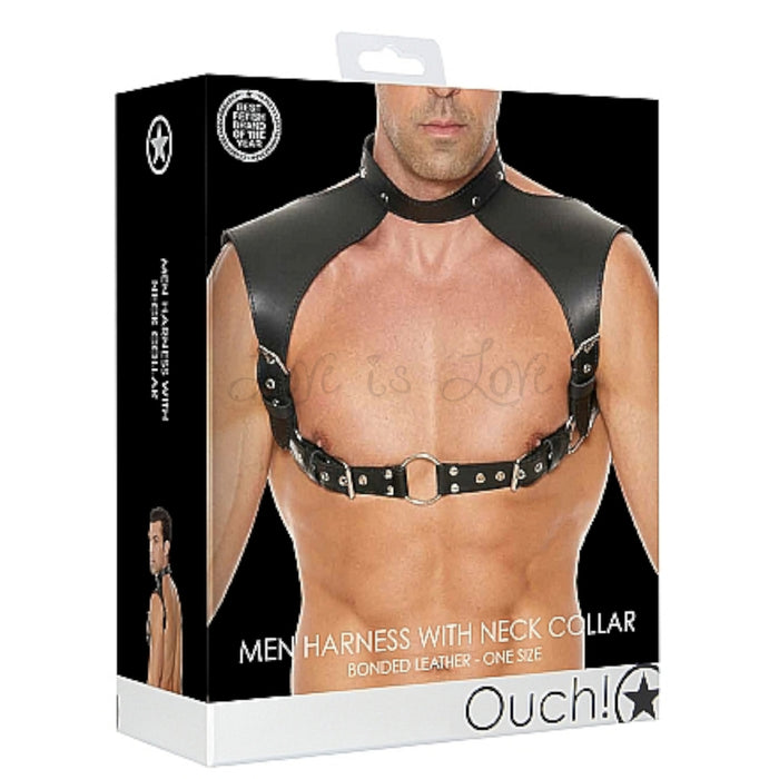 Shots Ouch! Men Harness with Neck Collar One Size ( Popular )