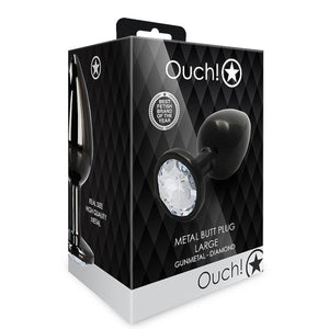 Shots Ouch! Round Gem Butt Plug GunMetal/Diamond Buy in Singaproe LoveisLove U4Ria