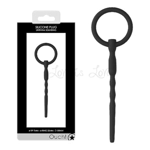 Shots Ouch! Urethral Sounding Silicone Penis Plug Black 7 mm Buy in Singapore LoveisLove U4Ria
