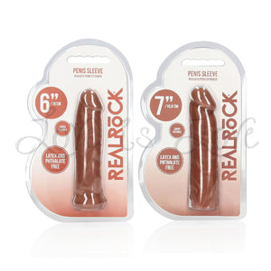 Shots RealRock Realistic Penis Sleeve Extender Tan 6 Inch or 7 Inch  Buy in Singapore LoveisLove U4Ria