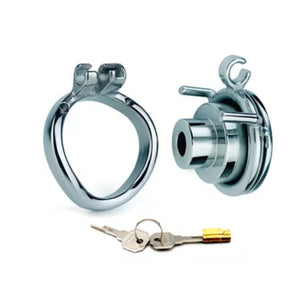 Stainless Steel Hardcore Inverted Male Chastity Cage With Curved 45mm Ring Buy in Singapore LoveisLove U4Ria 