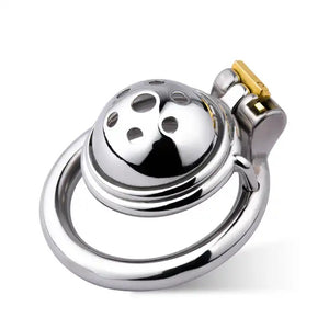 Stainless Steel Hemisphere Chastity Cage Cock with Round 45mm Ring #173