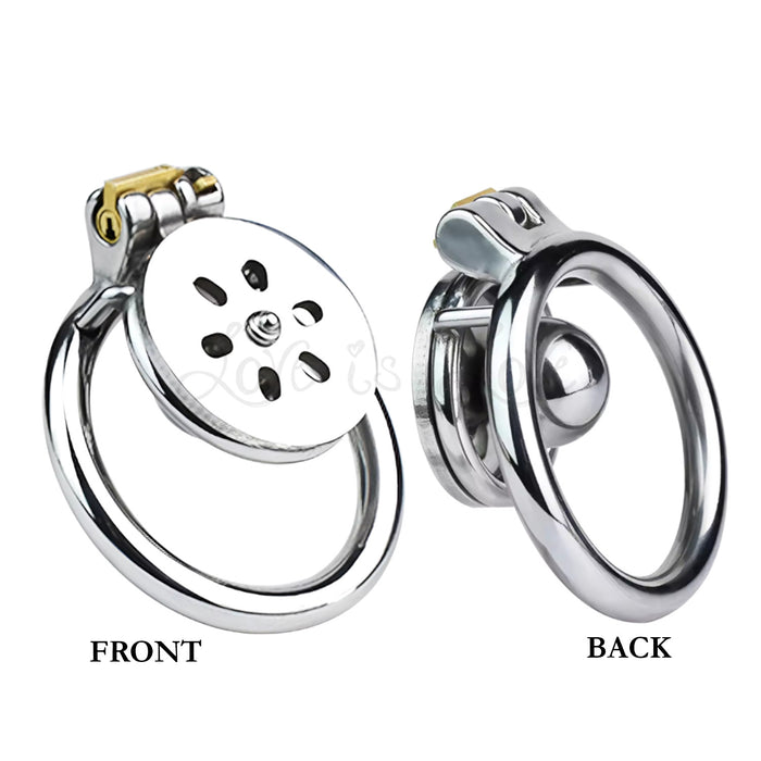 Stainless Steel Inverted Steel Ball Chastity Cock Cage #193 with 45 mm Round Ring