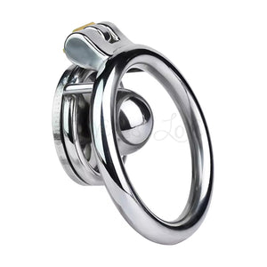 Stainless Steel Inverted Steel Ball Chastity Cock Cage #193 with 45 mm Round Ring Buy in Singapore LoveisLove U4Ria 