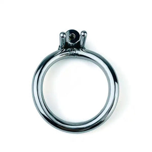 Stainless Steel Inverted Chastity Cage with Removable 77mm Catheter Plug and Curved 45mm Ring #152D