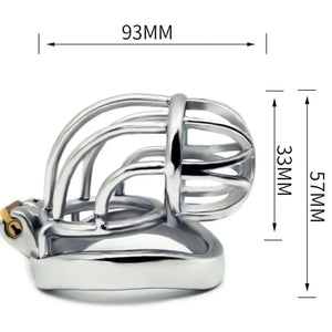 Stainless Steel New Bent Chastity Silver Cock Cage #46 with 45 mm Ring Buy in Singapore LoveisLove U4Ria 
