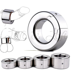 Stainless Steel Scrotum Weight Ring Ball Stretcher S/M/L/XL 28 mm, 30 mm, 33 mm, 35mm  202g 267g 338g 450g  Buy in Singapore LoveisLove U4Ria