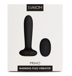 Svakom Primo Heating Remote Control Butt Plug Black