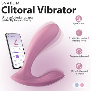 Svakom Erica Wearable Vibrator with App Control Romantic Rose or Dusty Blue