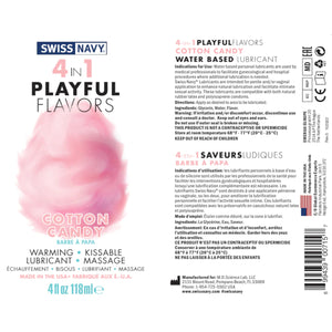 Swiss Navy 4 In 1 Playful Flavors Warming Water Based Lubricant  4 fl oz 118 ml Buy in Singapore LoveisLove U4Ria