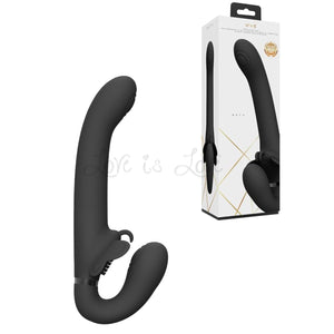 VIVE SATU Rechargeable Triple Motor Pulse-Wave Vibrating Strapless Strap-On Black Buy in Singapore LoveisLove U4Ria